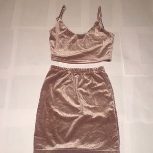 Blush Crushed Velvet Two-Piece